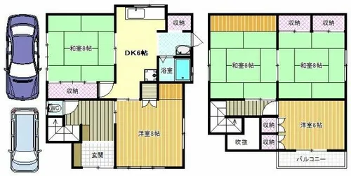 大阪府羽曳野市はびきの2丁目【一戸建】の間取り