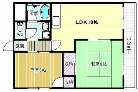 春日丘マンション【4階】の間取り