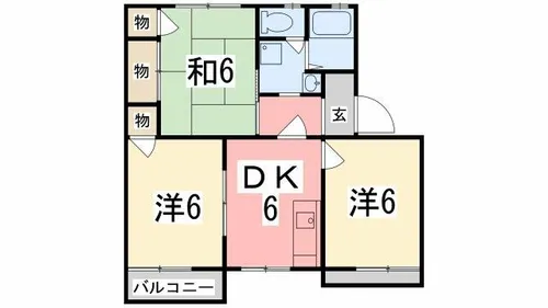 タウニィ北平野A棟【201号室】の間取り