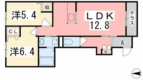 PISO MARIO A棟【1階】の間取り