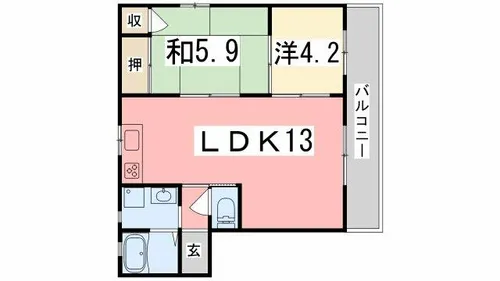 それいゆ弐番館【102号室】の間取り