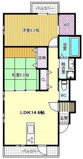 ルシオ藤井寺【2階】の間取り