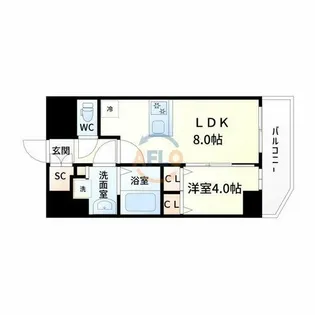 プレサンス塚本ベラビィ【11階】の間取り