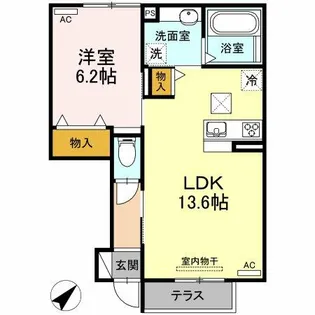 エレガンス天獏【1階】の間取り