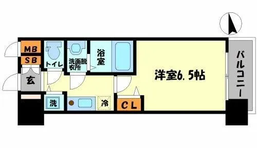 プレサンス四天王寺前夕陽ヶ丘【5階】の間取り