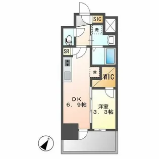 エステムコート名古屋新栄Ⅴラポール【203号室】の間取り