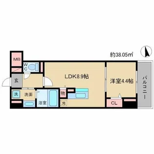LaSante梅田北【8階】の間取り