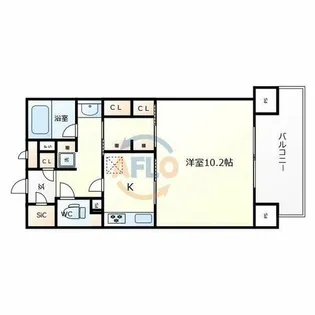ディアステージ夕陽丘ソシエール【6階】の間取り