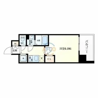 エスリード難波VALORE【2階】の間取り