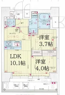 プレサンス九条グランデリーヴ【12階】の間取り