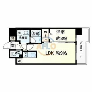 Attirant西三国【12階】の間取り