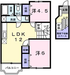 アメニティー北平野A【A203号室】の間取り