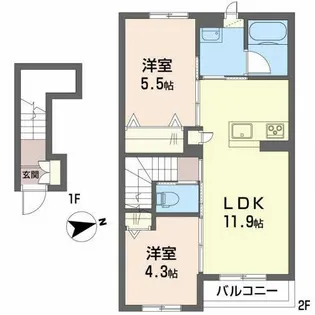 カーサ・アザレア【0202号室】の間取り