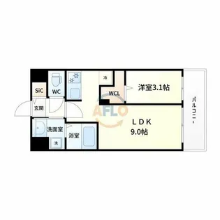 Attirant西三国【3階】の間取り