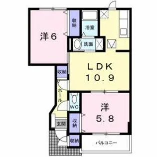 ピュア・アルイグス【1階】の間取り