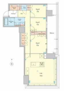 RJR堺筋本町タワー【3階】の間取り