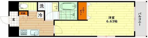 プレジオ東天満【9階】の間取り