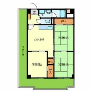 ボラードマンション【5階】の間取り