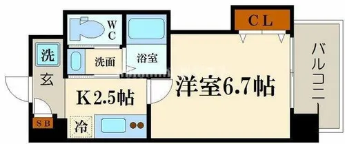 ラグゼドーム前Ⅱ【7階】の間取り