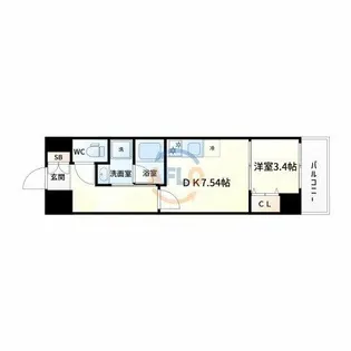リブネスコート江坂Ⅱ【8階】の間取り