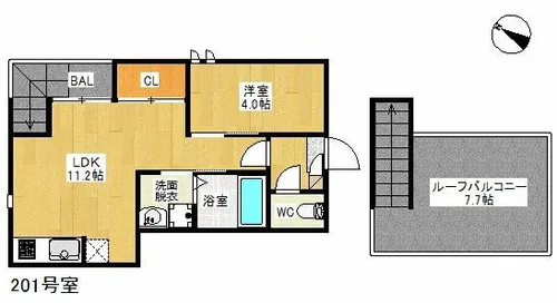 GRANDTIC RESIDENCE香椎【2階】の間取り