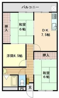 コーポ・ナガナワ【2階】の間取り