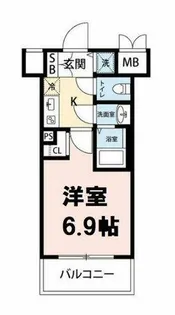 レジュールアッシュ難波MINAMI【7階】の間取り