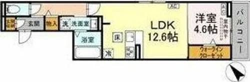 マリポーサ高畑A【1階】の間取り