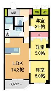 チェリーデ宝塚【4階】の間取り