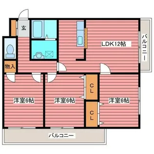 澄川パークハイツ弐番館【105号室】の間取り