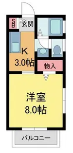 青木町YUMING FLAT【203号室】の間取り