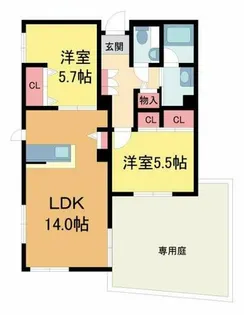 フォレナ神戸住吉【101号室】の間取り