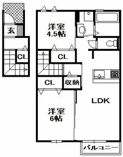 シャルム・ヴィラ【2階】の間取り
