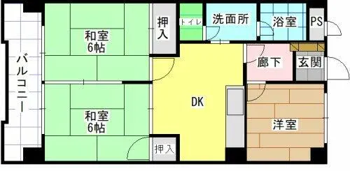 シャトレ苅田Ⅱ【7階】の間取り