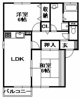 サニーハイツ・ジュンA棟【1階】の間取り