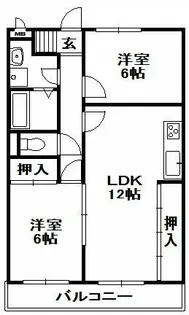 アシーネ三田天神【1階】の間取り