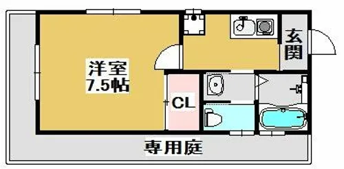 アクシス三田屋敷町【1階】の間取り
