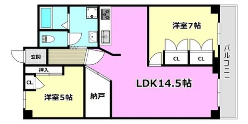秀和南茨木レジデンス【5階】の間取り