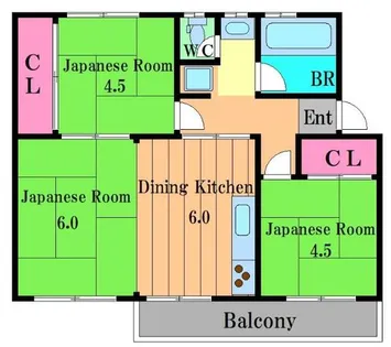狭山住宅23棟【406号室】の間取り
