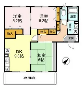 セレーノミナミ【1階】の間取り