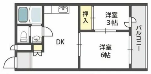 五條コーポ【5階】の間取り