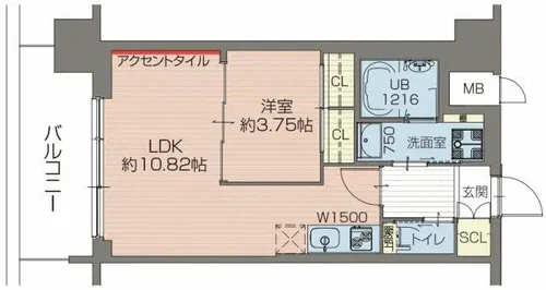 プレジオ難波【13階】の間取り