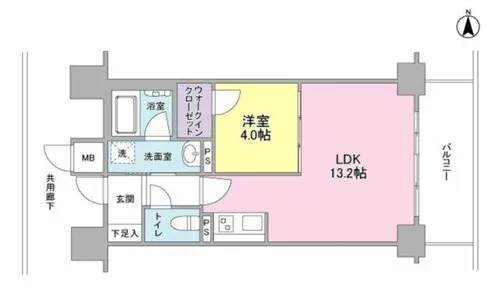 ブリリアント同心【6階】の間取り