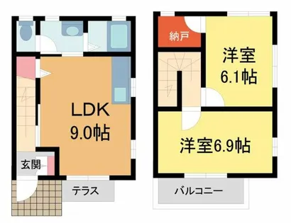 本山北町ガーデンハウスA・C【C106号室】の間取り