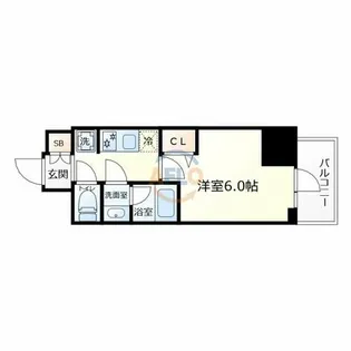 コンフォリア・リヴ天王寺寺田町ソルテラス【8階】の間取り