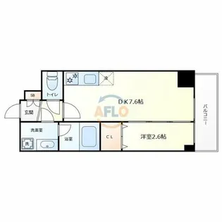 コンフォリア・リヴ天王寺寺田町ソルテラス【9階】の間取り