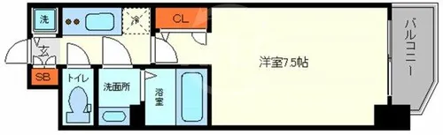 S-RESIDENCE大阪九条North【9階】の間取り