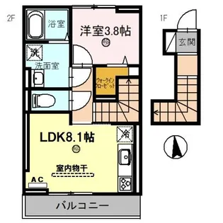 グランディール網干【2階】の間取り