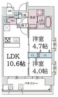 スプランディッド玉造DUE【2階】の間取り