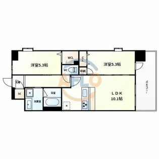 スプランディッド中百舌鳥【2階】の間取り